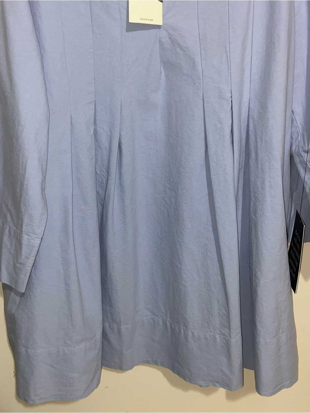Tuckernuck Dress Womens XXL Sky Blue Luella Pleated Mini Shirtdress Coastal NWT - Picture 5 of 15